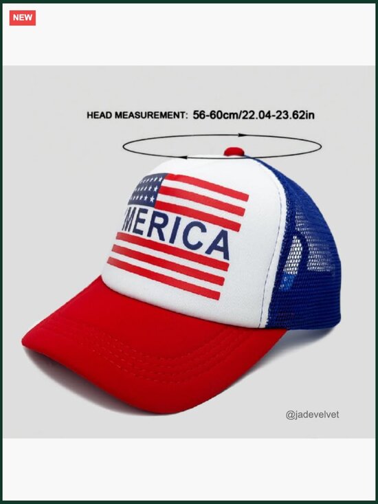 Adjustable Patriotic Trucker Hat with Mesh Venting main image 4